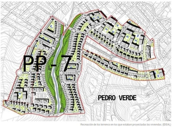 Proyecto urbanístico PP-7 fallido en Las Gabias que por Sentencia Judicial ha supuesto un cota para el Ayuntamiento de 1,25 millones de Euros